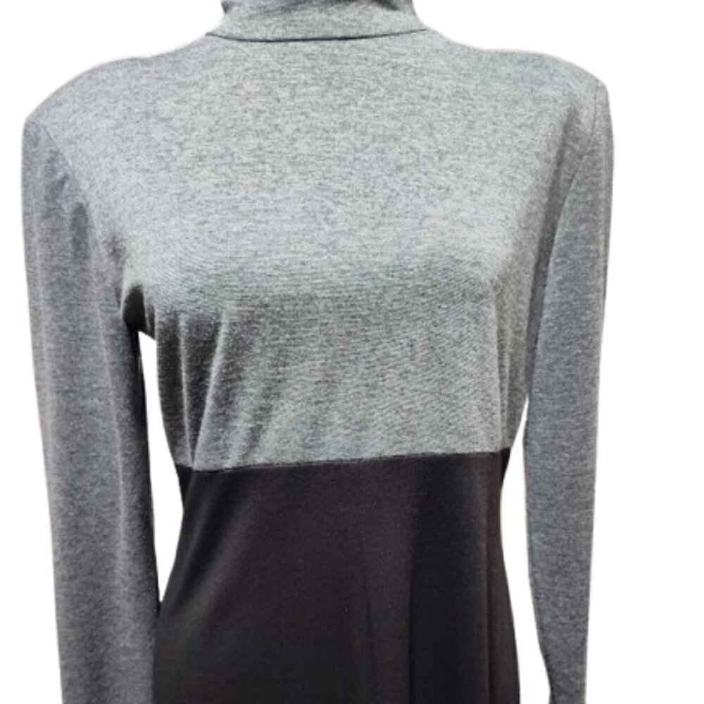 KC Spencer NY Black and Gray Long Sleeve Women's Dress Size 6 Shoulder Pads - Picture 1 of 8